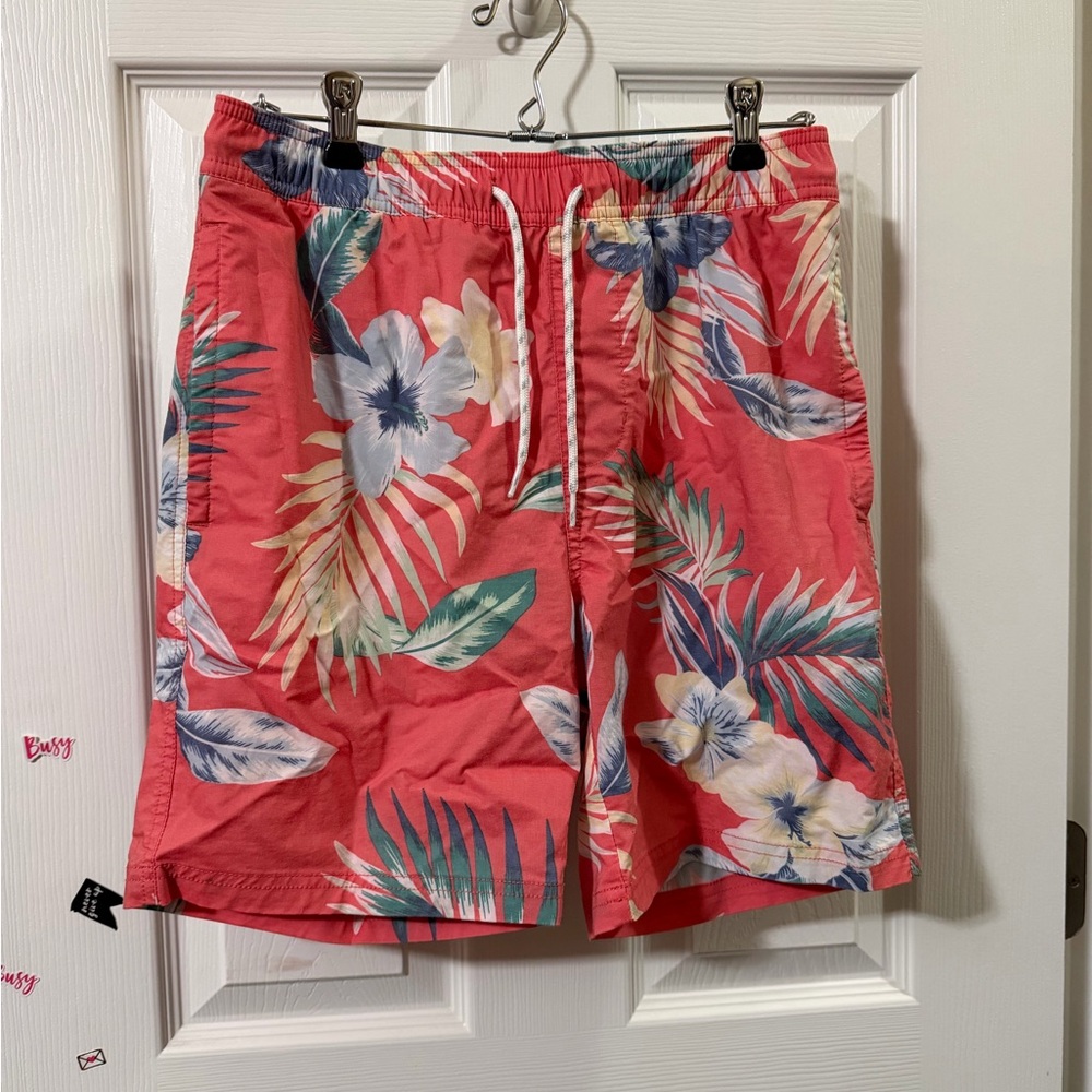 Goodfellow & Co Swim Trunks Mens Small Floral Tropical Board Shorts Excellent